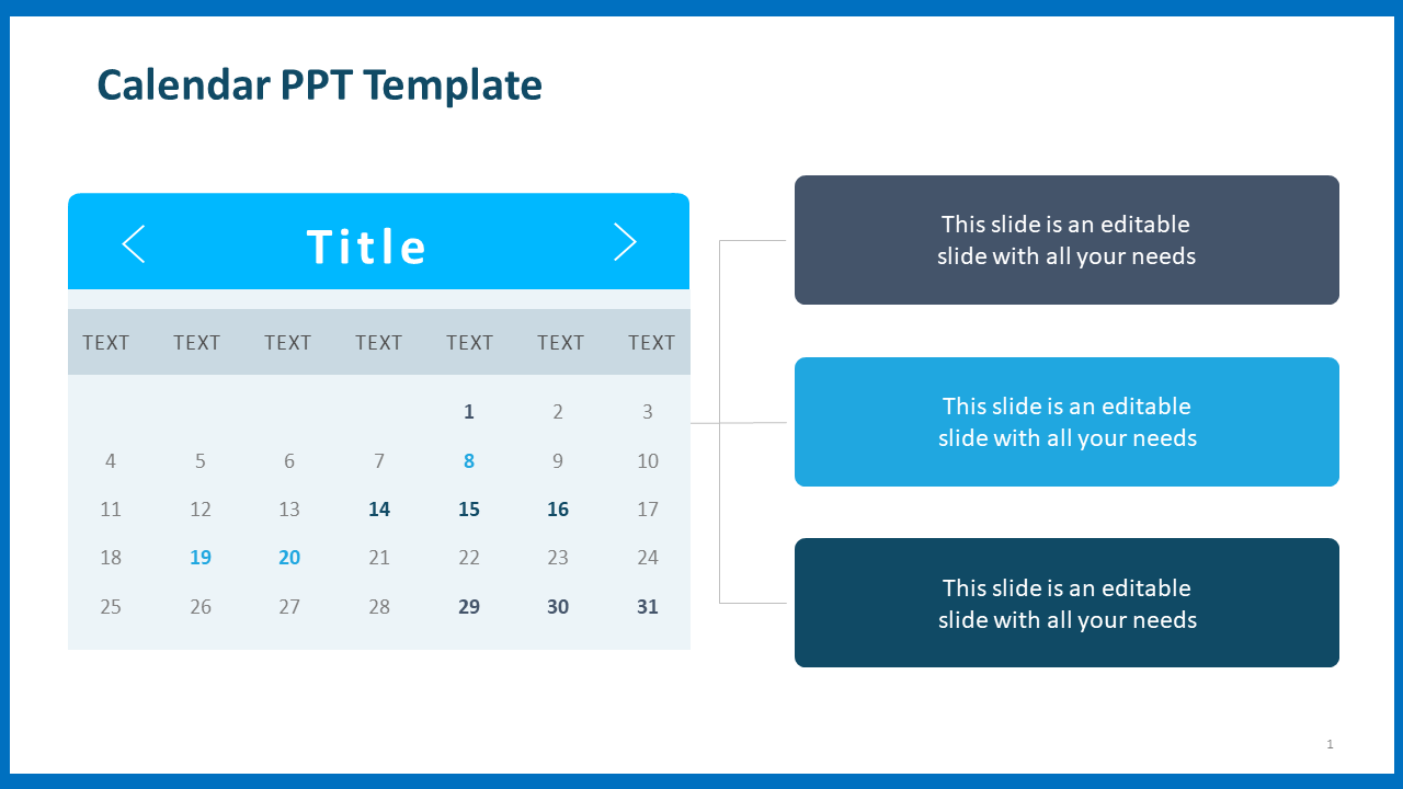 Effective Calendar PPT Template Presentation Designs